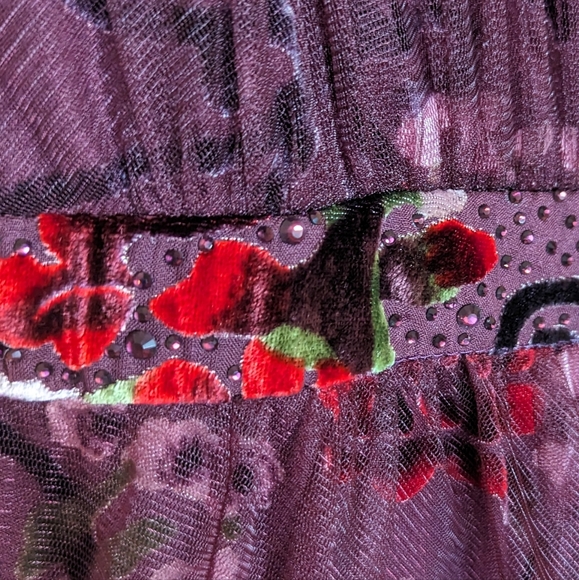 Colette Mon Cheri Burgundy Formal Tulle Velvet Dress 12 - Picture 4 of 7